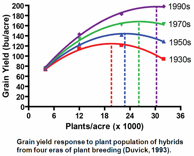 Grain yield response to plant populations of hybrids from four areas of plant breeding Grain yield response to plant populations of hybrids from four areas of plant breeding